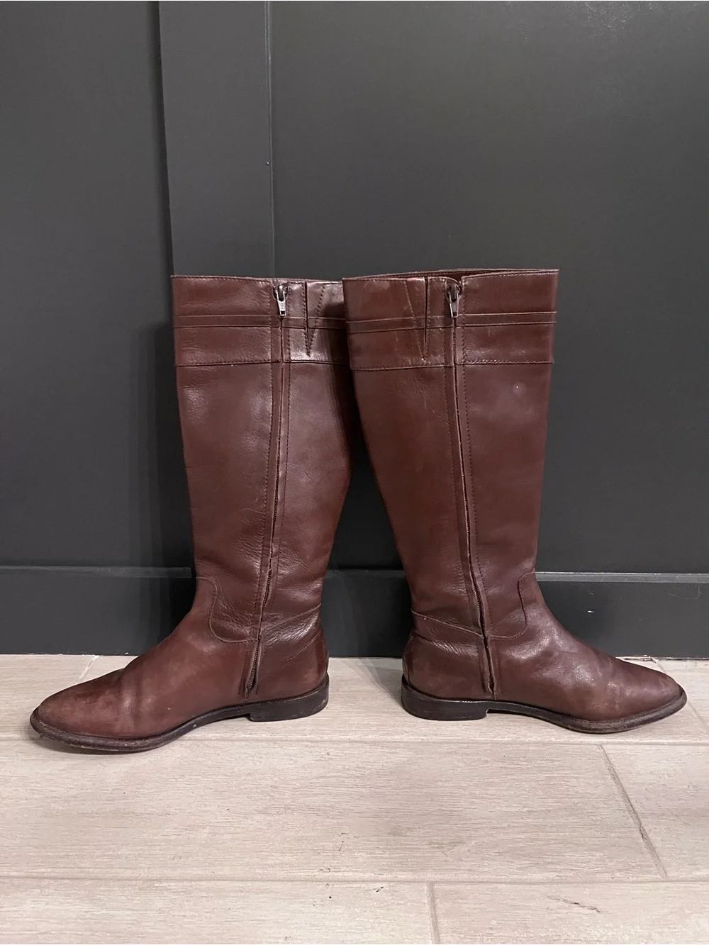 Banana Republic Tall Brown Leather Riding Boots with Buckle